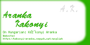 aranka kakonyi business card